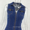 New Types of Women Causal Sleeveless Denim Dress